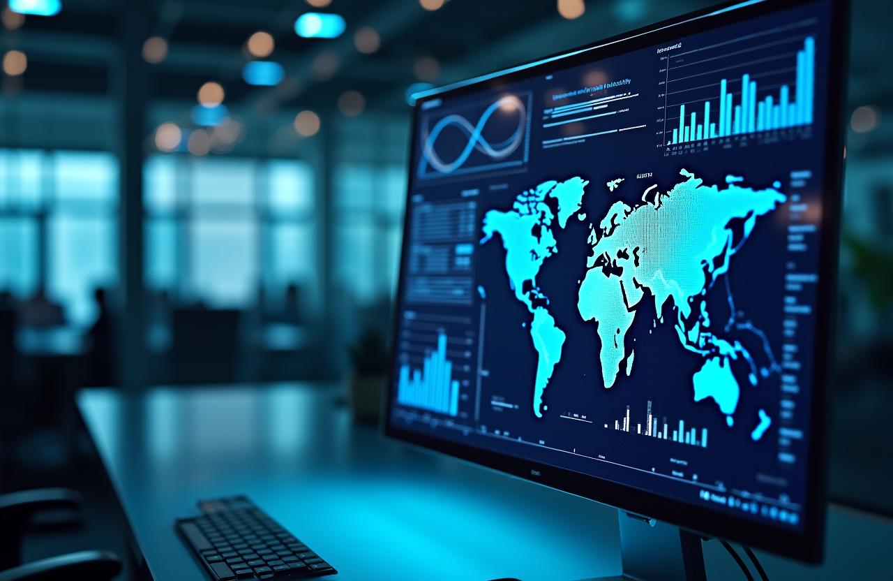 AI-Powered Business Intelligence Dashboard showing real-time data visualization