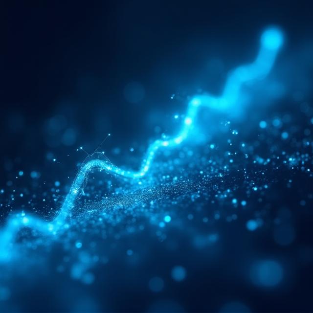 Futuristic holographic data visualization showing growth projections and machine learning nodes